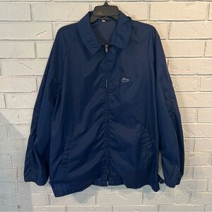 Vintage 60s Alligator Navy Blue Nylon Packable Windbreaker Mens XL